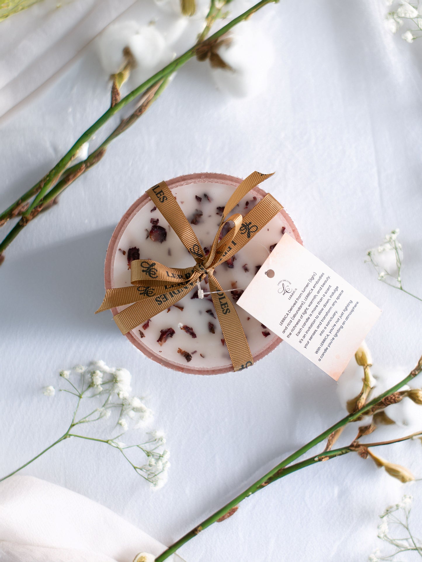 Rose Petal Infusion Bowl Candle - Pink