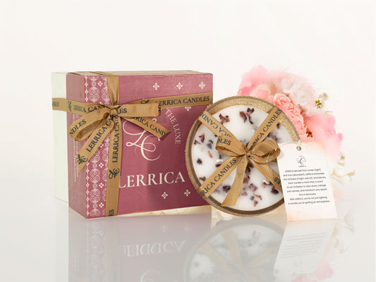 Rose Petal Infusion Bowl Candle - Gold