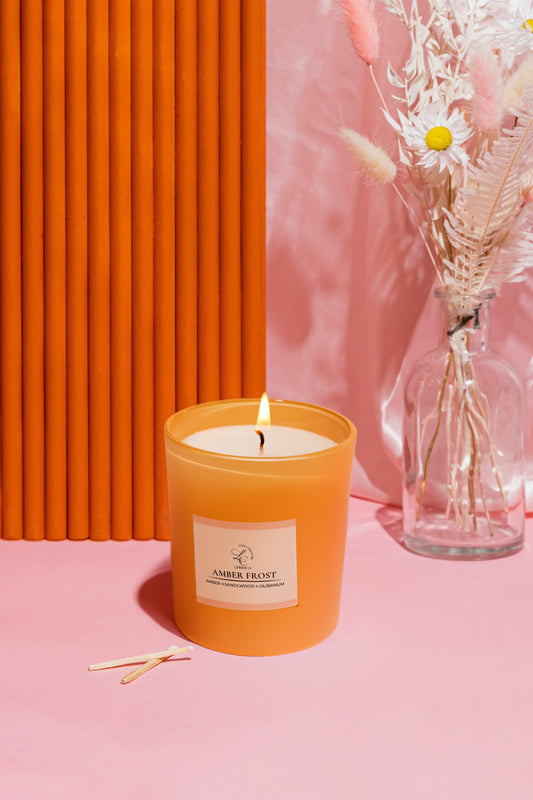 Zenith Matte Jar Candle w/ Metal Lid - Amber Frost