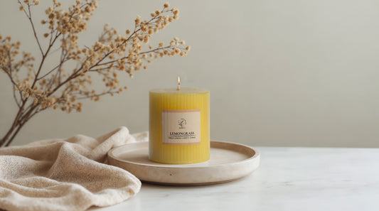 Sculpted Fragrance Pillar Candle - Lemongrass