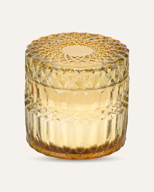 Faceted Crystal Jar Candle Elegance - Amber Frost