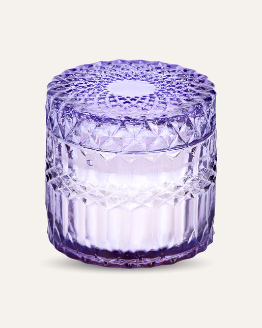 Faceted Crystal Jar Candle Elegance - Lavish Lavender