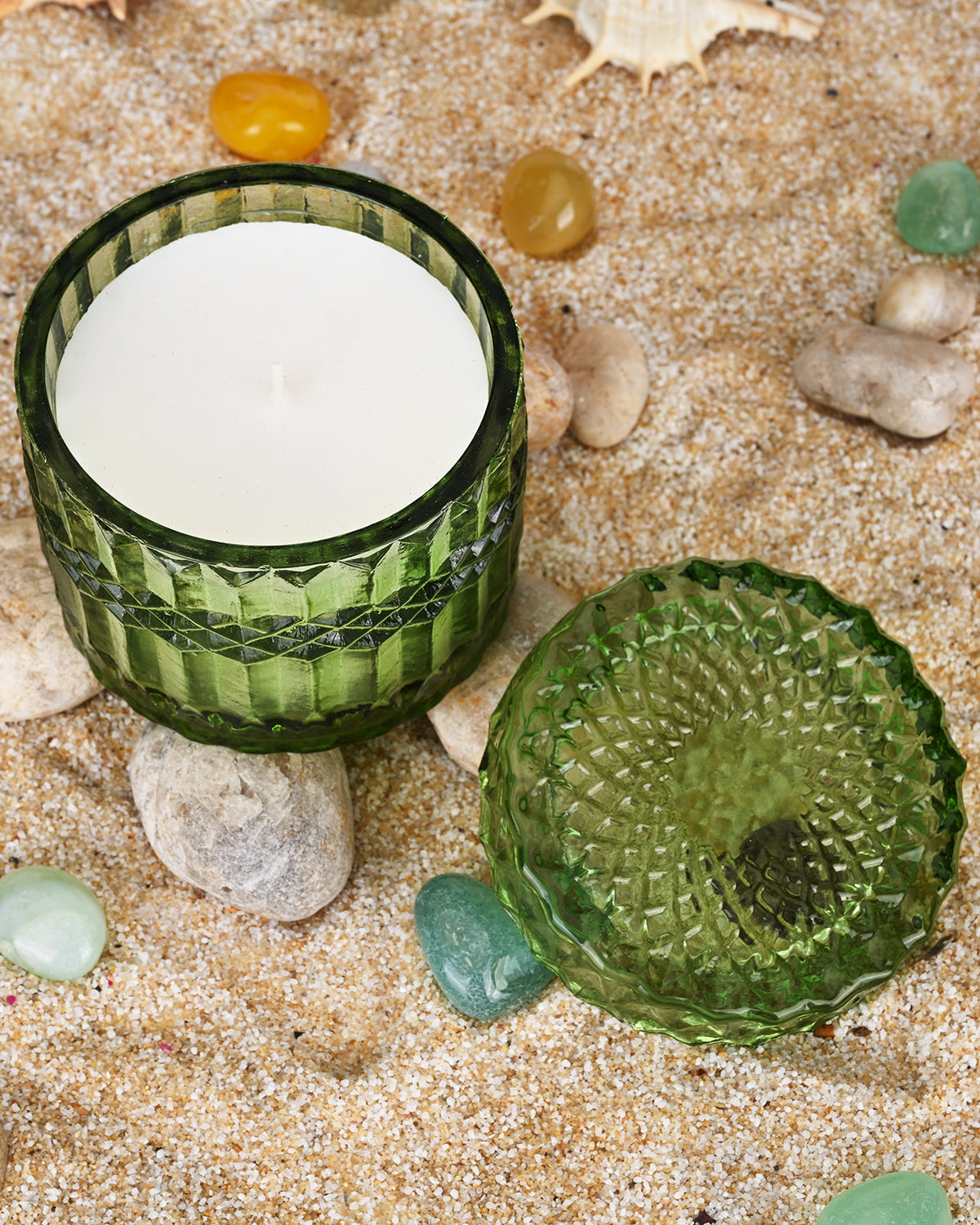 Crystal Glow Candle Set of 2 - Ocean Breeze