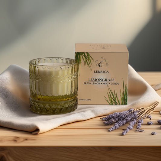 Faceted Crystal Jar Candle Elegance - Lemongrass
