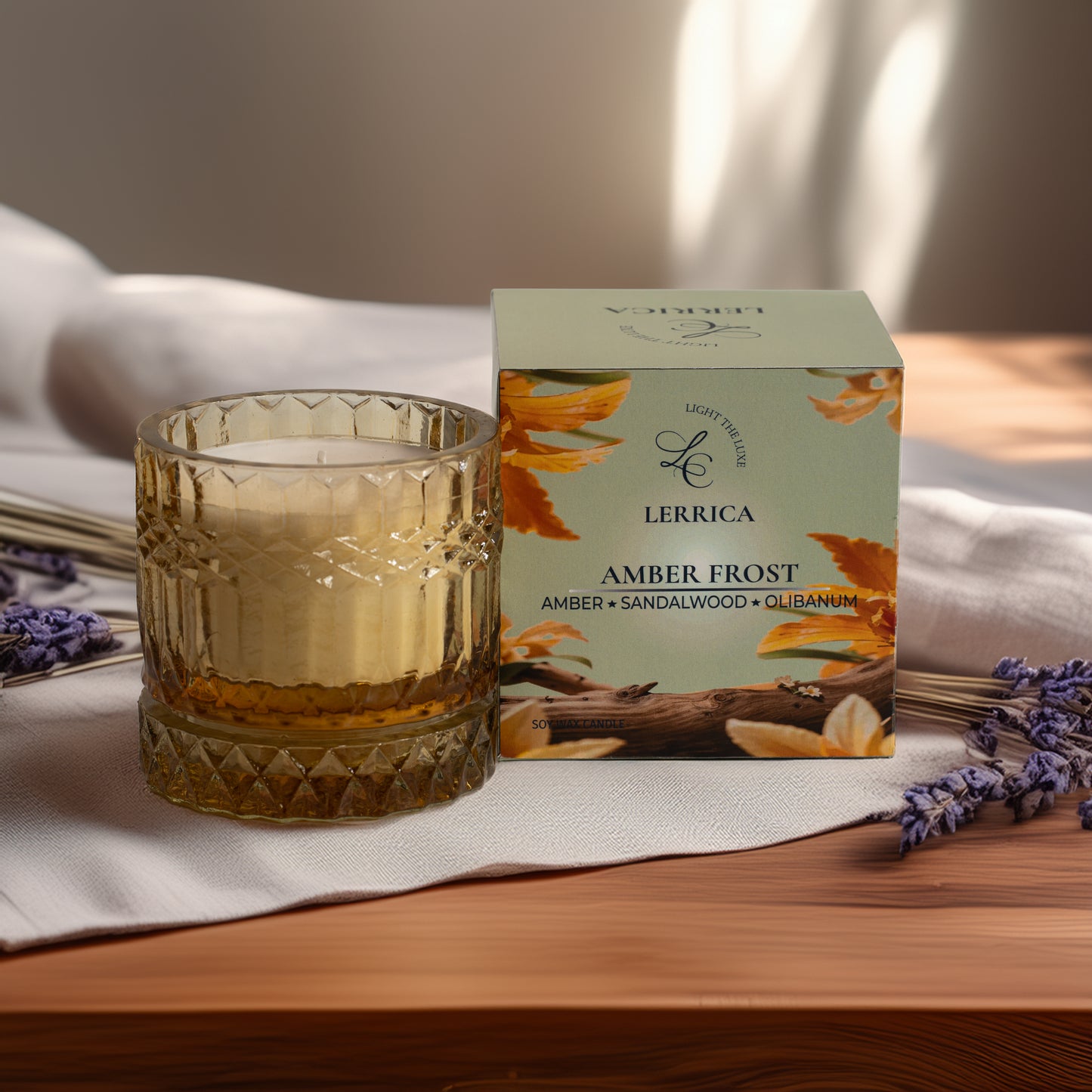 Faceted Crystal Jar Candle Elegance - Amber Frost