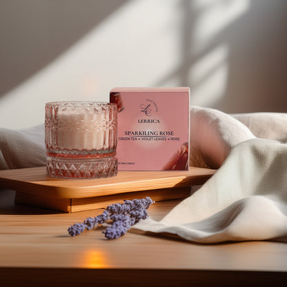 Faceted Crystal Jar Candle Elegance - Sparkling Rose