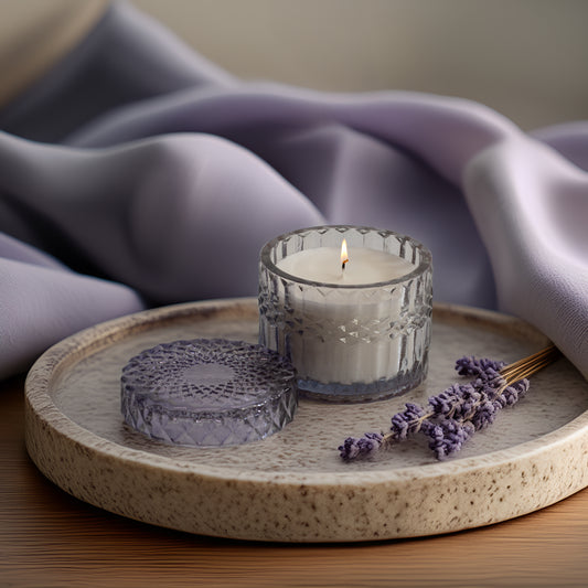 Faceted Crystal Jar Candle Elegance - Lavish Lavender