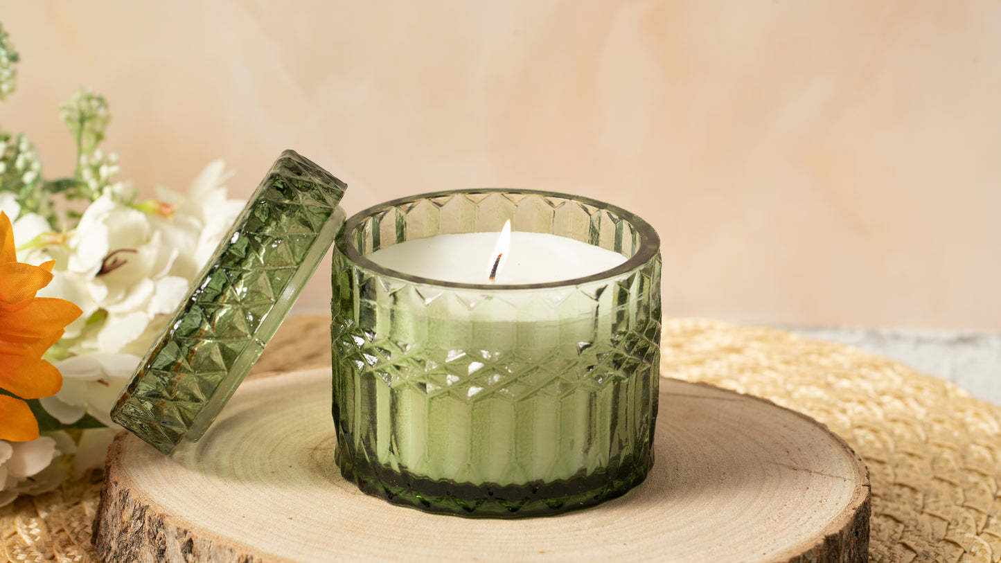 Faceted Crystal Jar Candle Elegance - Ocean Breeze