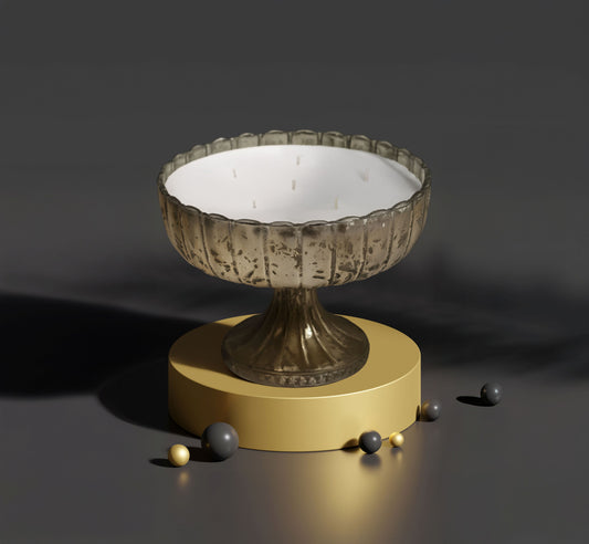 Elegant Ornate Floral Scent Bowl - Antique Silver