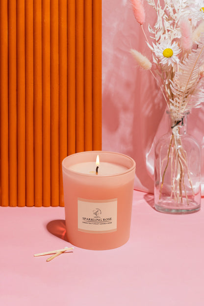 Zenith Matte Jar Candle w/ Metal Lid - Sparkling Rose