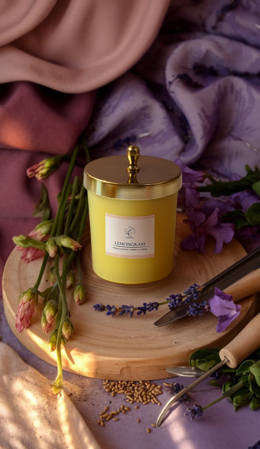 Zenith Matte Jar Candle w/ Metal Lid - Lemongrass