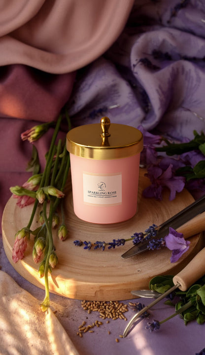 Zenith Matte Jar Candle w/ Metal Lid - Sparkling Rose