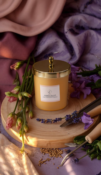 Zenith Matte Jar Candle w/ Metal Lid - Amber Frost