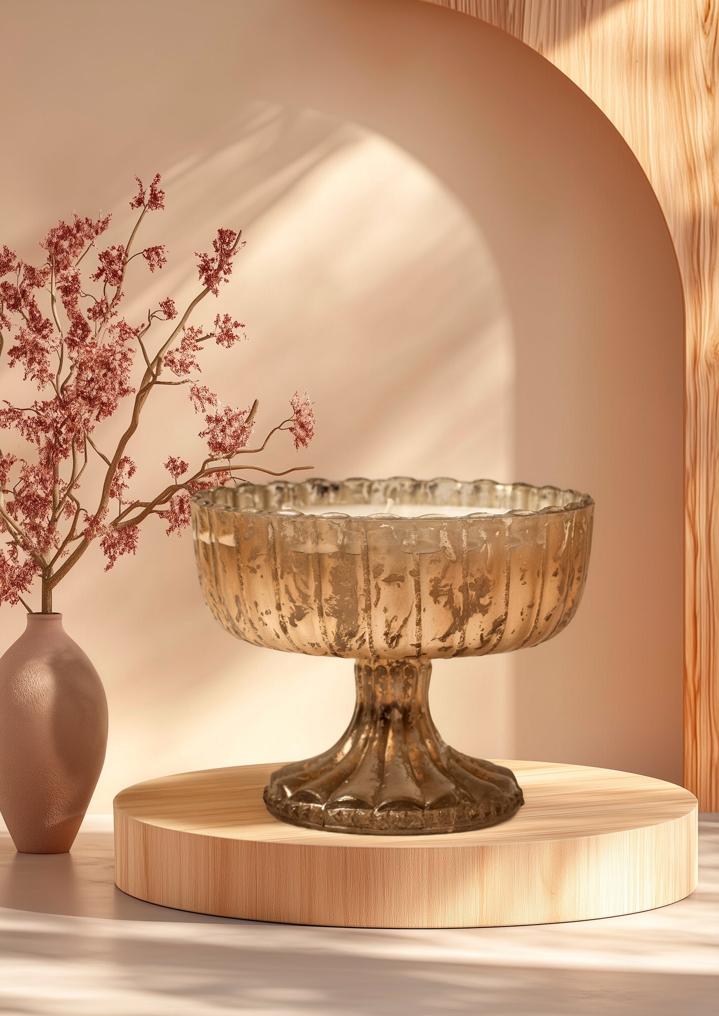 Elegant Ornate Floral Scent Bowl - Antique Gold