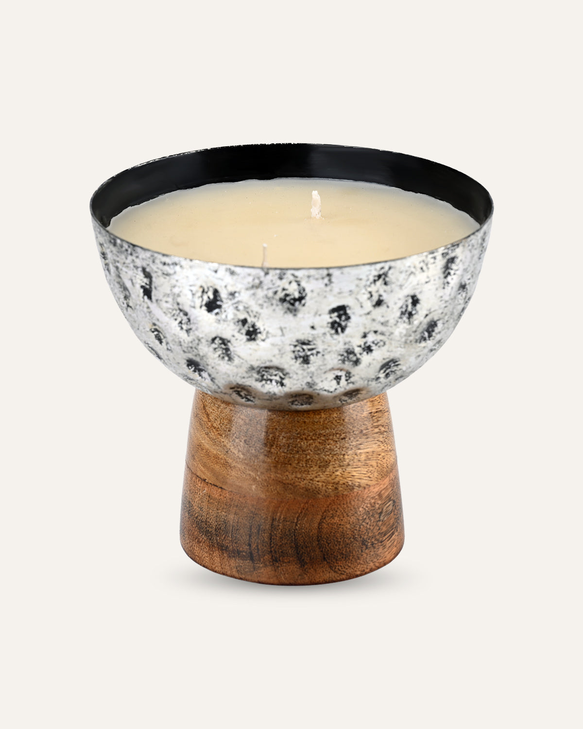 HAMMERED PEDESTAL BOWL CANDLE