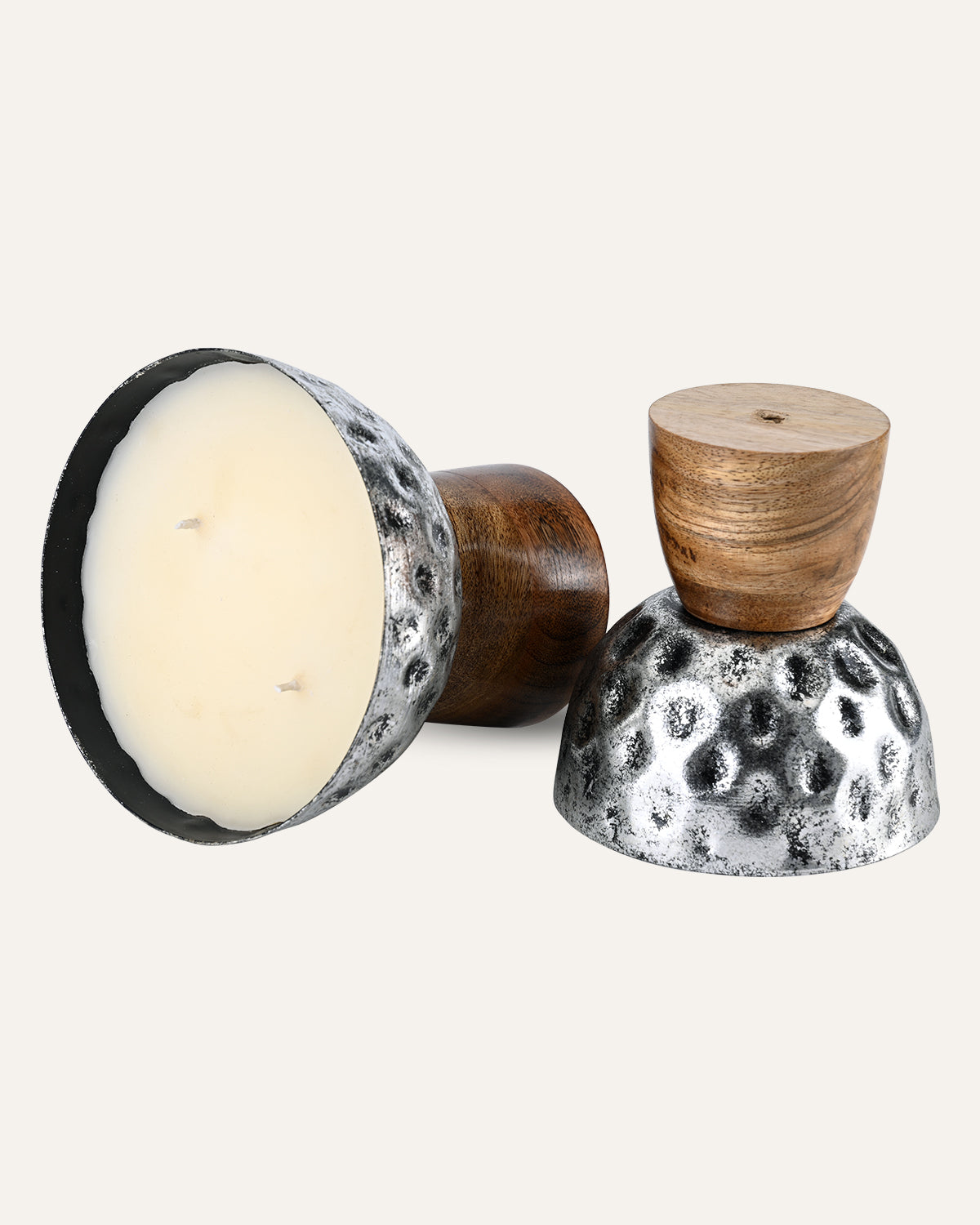 HAMMERED PEDESTAL BOWL CANDLE