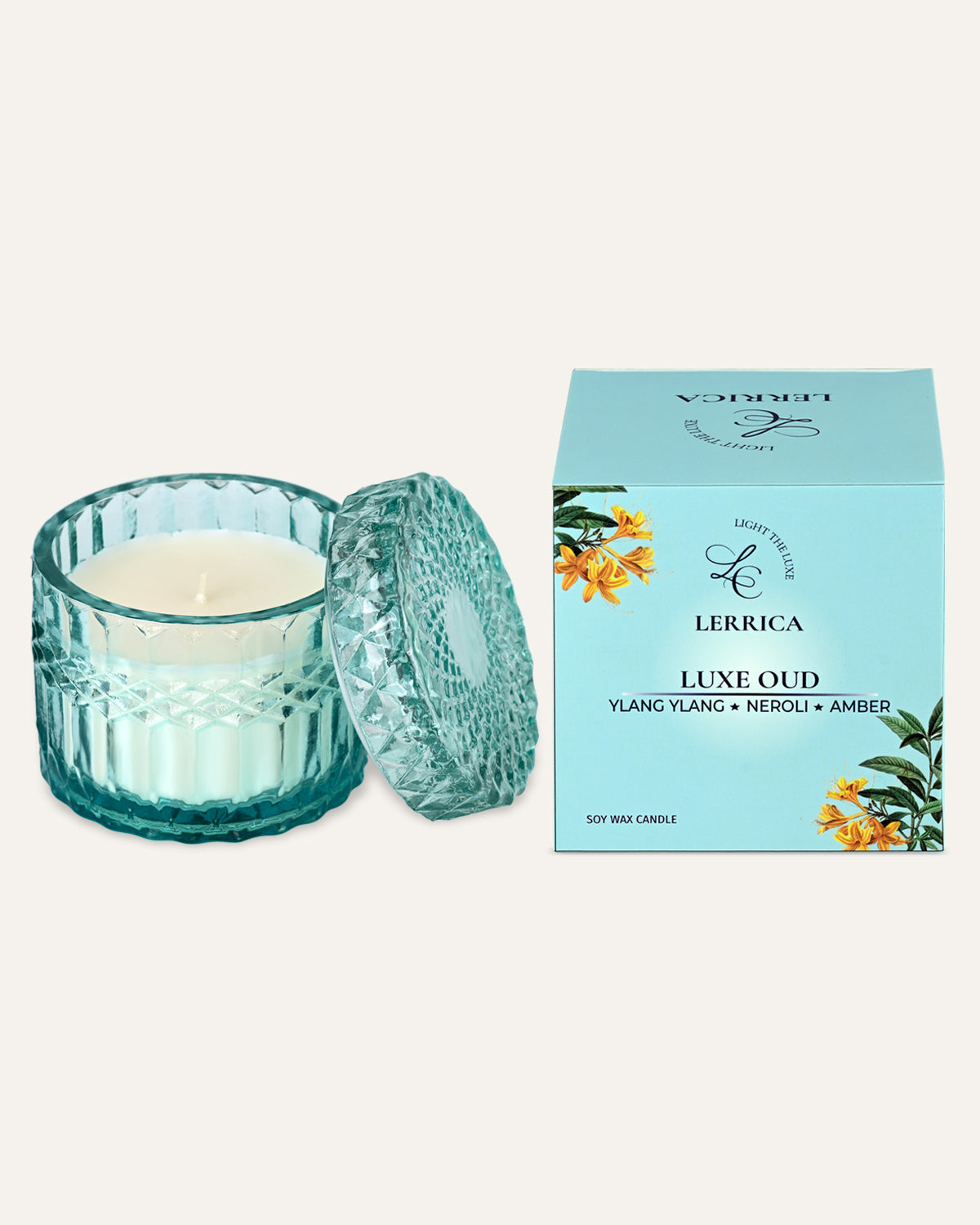 Faceted Crystal Jar Candle Elegance - Luxe Oud