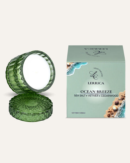 Faceted Crystal Jar Candle Elegance - Ocean Breeze