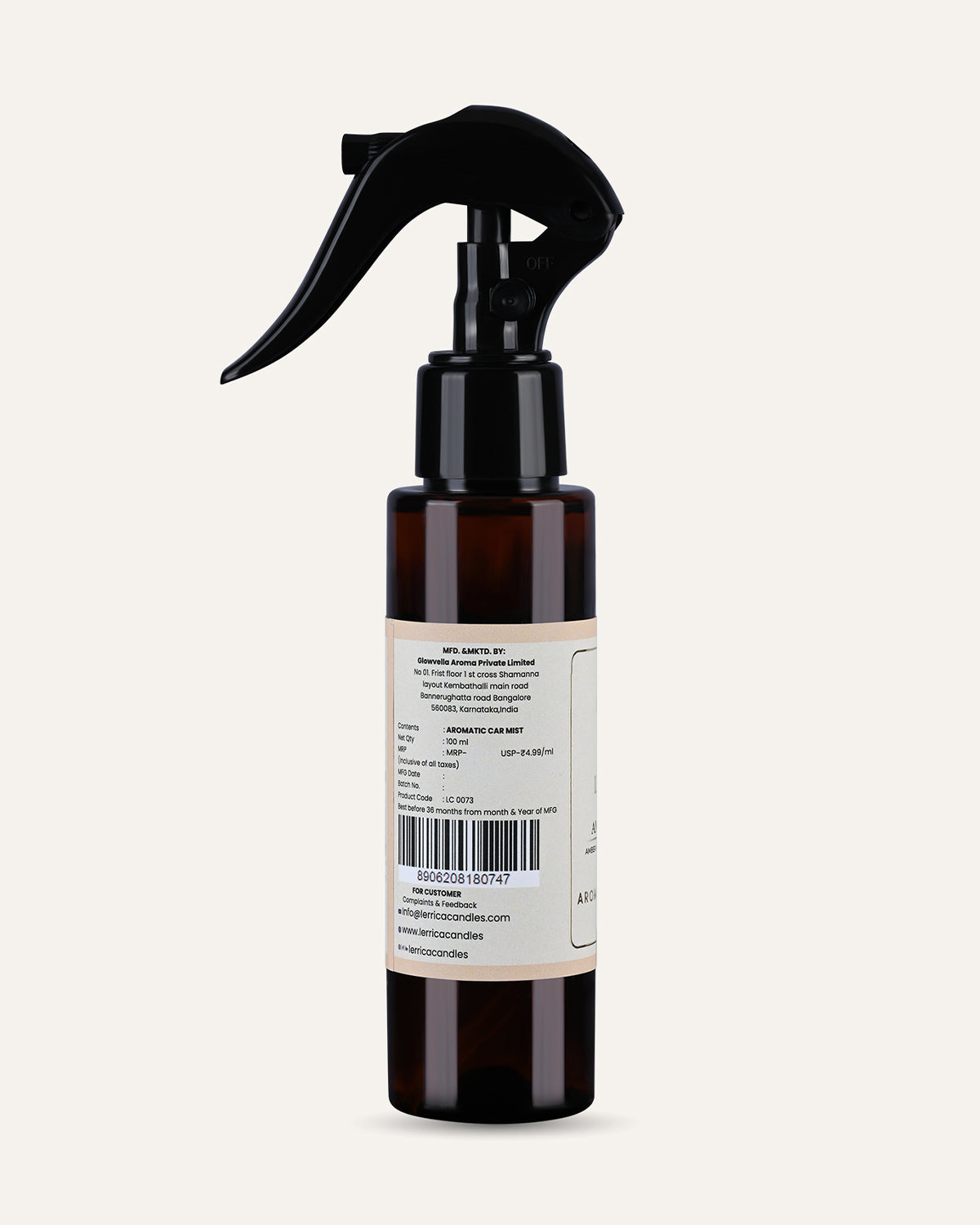 Elegant Car Fragrance Spritzer - Amber Frost