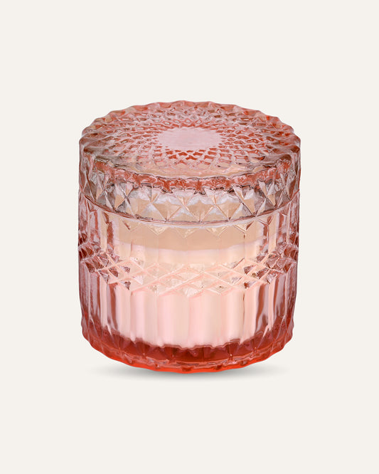 Faceted Crystal Jar Candle Elegance - Sparkling Rose