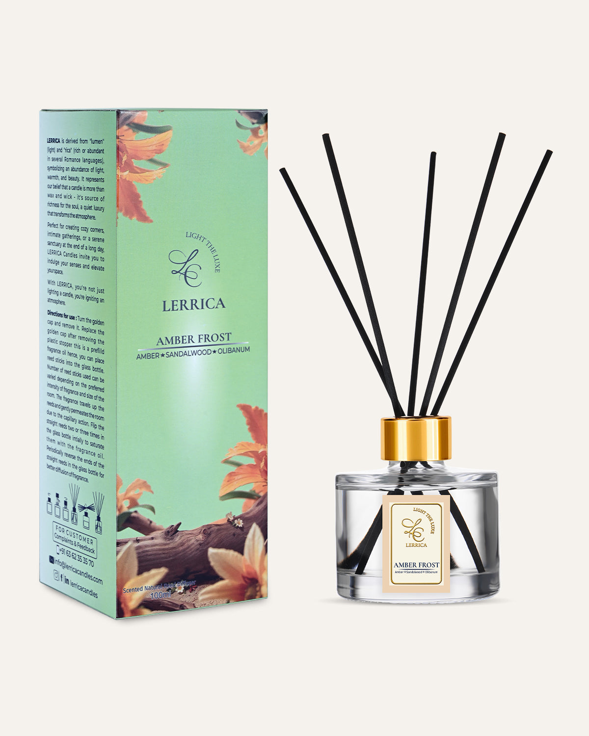 Elegant Reed Diffuser Collection - Amber Frost