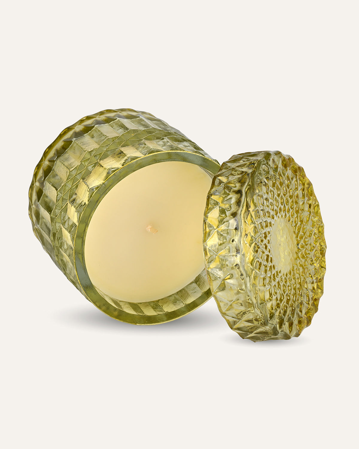 Faceted Crystal Jar Candle Elegance - Lemongrass