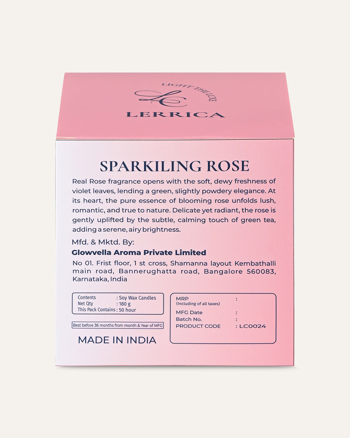 Faceted Crystal Jar Candle Elegance - Sparkling Rose