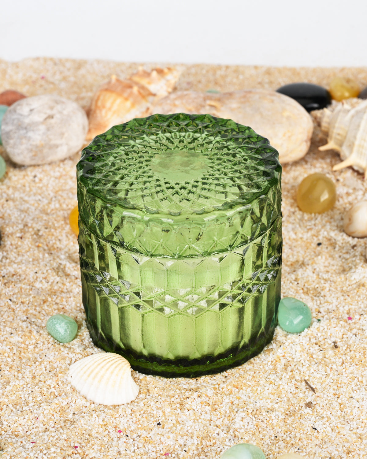 Crystal Glow Candle Set of 2 - Ocean Breeze